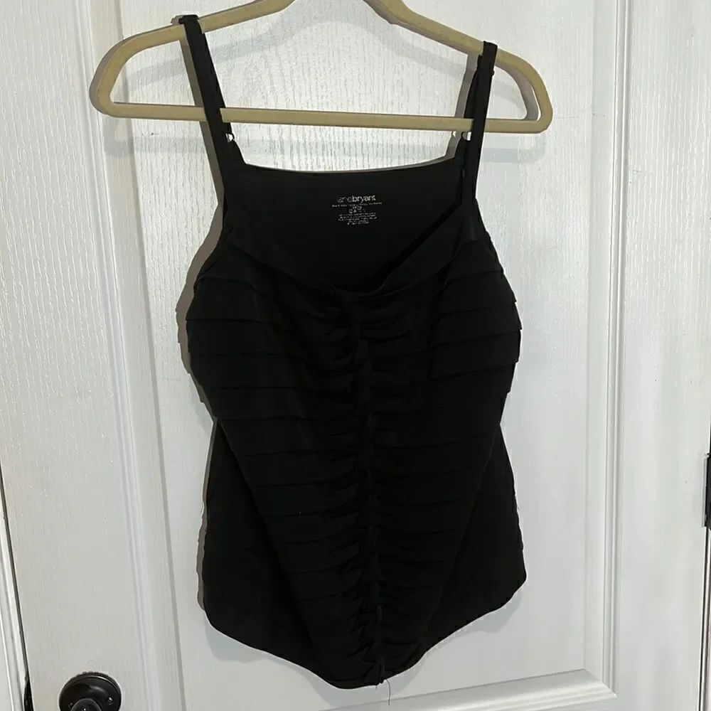 Lane Bryant Black Adjustable Strap Banded Tank Cami